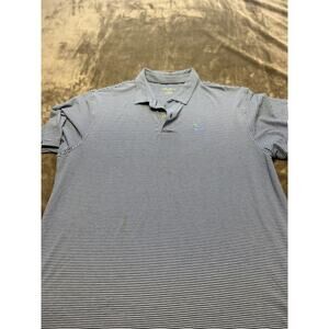 Peter Millar‎ Seaside Wash Polo Golf Shirt Mens XXL Blue Striped Crown Logo